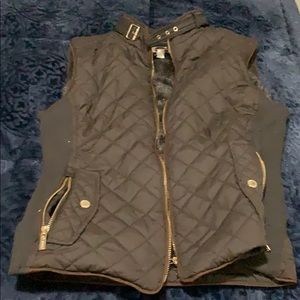 Quilted faux fur lined vest